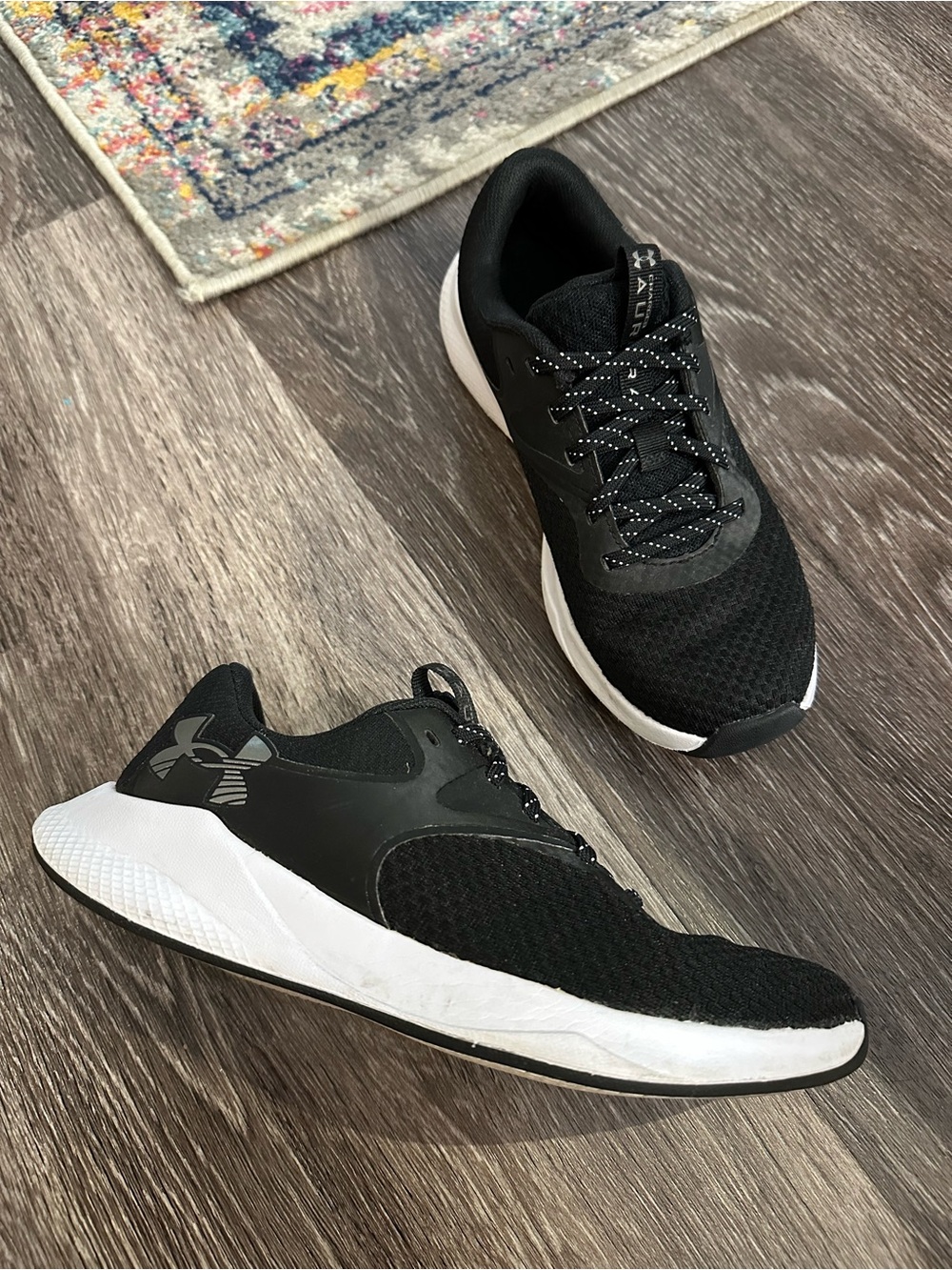 Under Armour Charged Aurora Cross Trainers Black/White Lightweight Sneakers 6.5 View 3